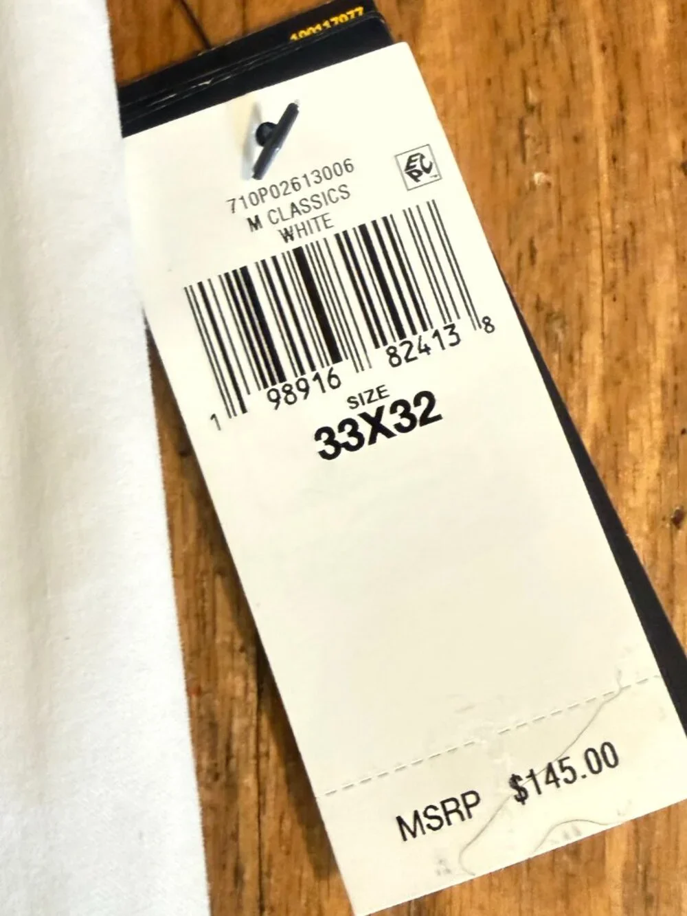 NWT POLO RALPH LAUREN STRECTH STRAIGHT FIT WHITE PERFORMANCE CHINO PANTS 33 X 32